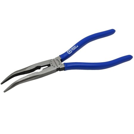 GRAY TOOLS Needle Nose Pliers, 45° Curve With Cutter, 7-7/8" Long, 2-3/4" Jaw B239B